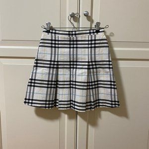 Burberry Girls White Black Blue Yellow Cotton Plaid Skirt Size 12